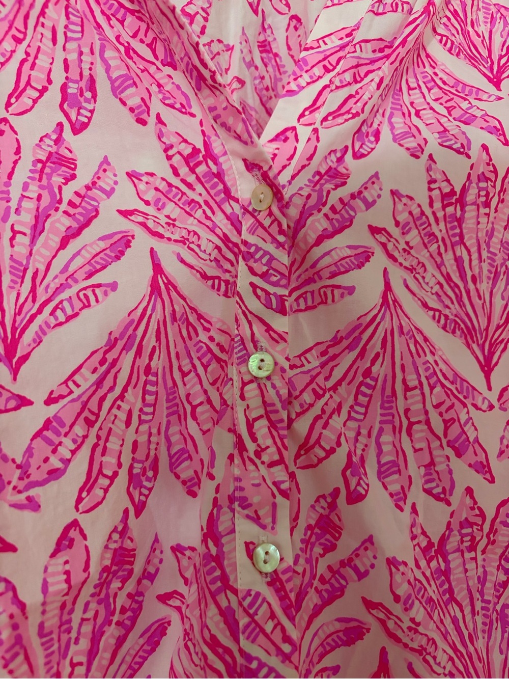 Lilly Pulitzer Pink Printed Button-Front Blouse - Picture 4 of 6